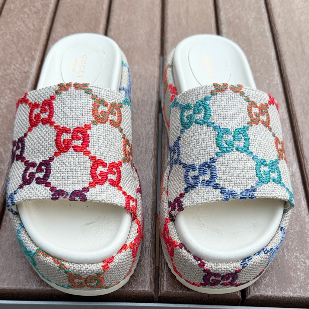 Gucci Multicolor Pattern Slide Sandals